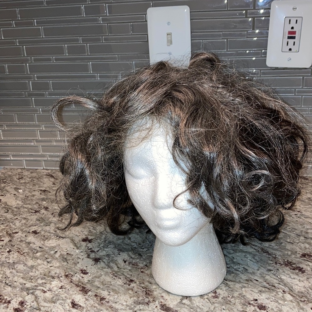 Gray and Black bouncey wig